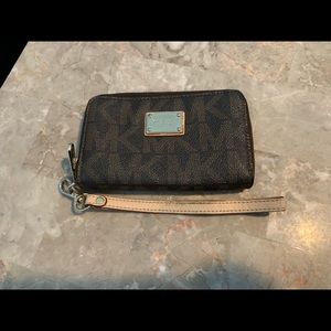 Brown Michael Kors Zip Wristlet
